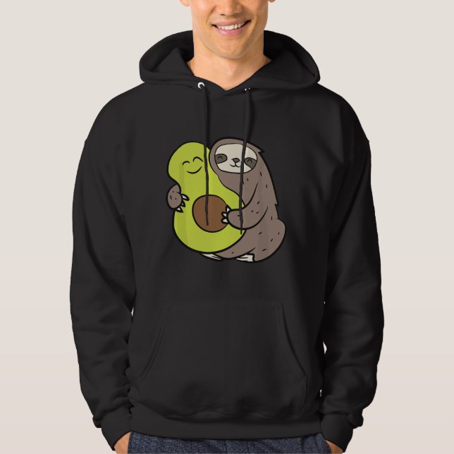 Sudadera Funny Sloth With Avocado Vegan Cute Sloth Avocado  (Anverso)