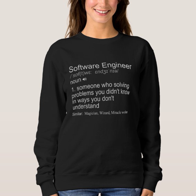 Sudadera Funny Software Engineer & Developer Definition (Anverso)
