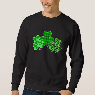 Sudadera Funny St Patricks Day Leopard Camouflage Plaid Sha