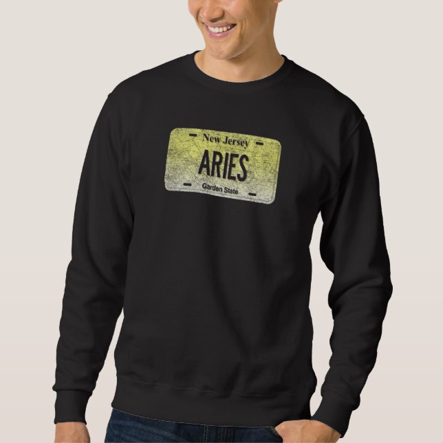 Sudadera Funny State Vanity License Plate Aries (Anverso)