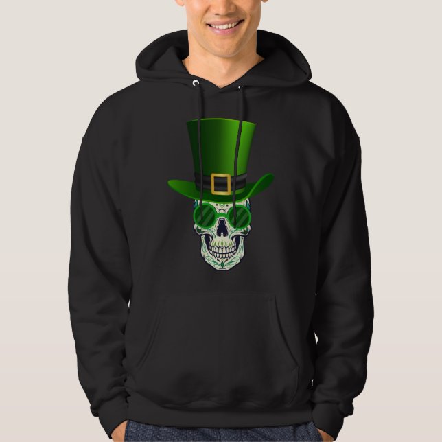 Sudadera Funny Sugar Skull Saint Patricks Day of Dead (Anverso)