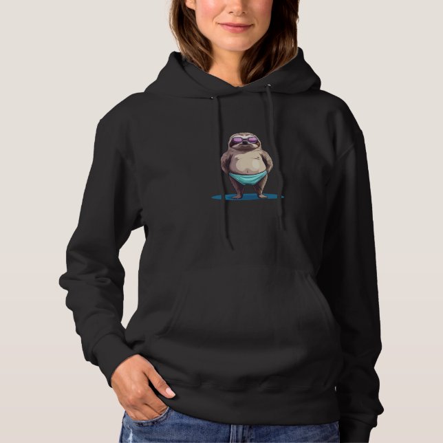 Sudadera Funny Summer Body with Sloth in Swimsuit for Man a (Anverso)