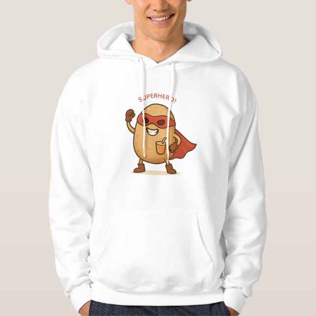 Sudadera Funny Superhero Potato Cartoon Pullover Hoodie (Anverso)