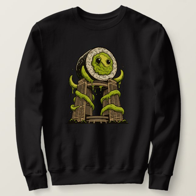Sudadera Funny Sushi Monster Kaiju Urban Attack Design (Anverso del diseño)