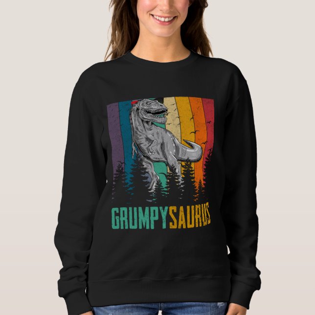 Sudadera Funny T Rex Dinosaur Grumpy Saurus Familiares Padr (Anverso)