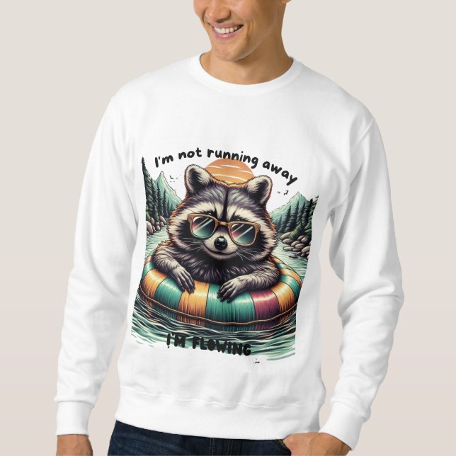 Sudadera Funny T-shirt with a relaxed raccoon – “I'm not ru (Anverso)
