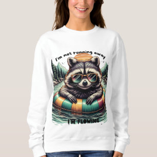Sudadera Funny T-shirt with a relaxed raccoon – “I'm not ru
