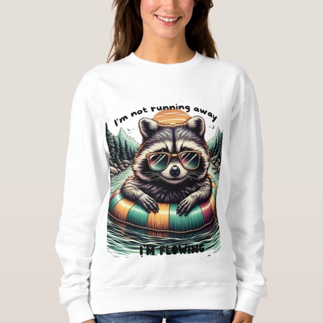 Sudadera Funny T-shirt with a relaxed raccoon – “I'm not ru (Anverso)