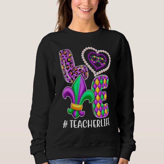 Sudadera Funny Teacher Mardi Gras Family Matching Outfit_1 (Anverso)