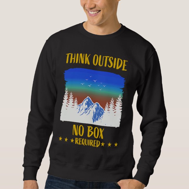 Sudadera Funny Think Outside Box Outfit For Hiking Father's (Anverso)