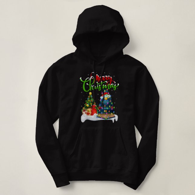 Sudadera Funny Train Lover Xmas Lighting Santa Train Christ (Diseño del anverso)