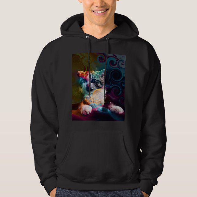 SUDADERA FUNNY TRENDY COLORIDO CAT ART (Anverso)