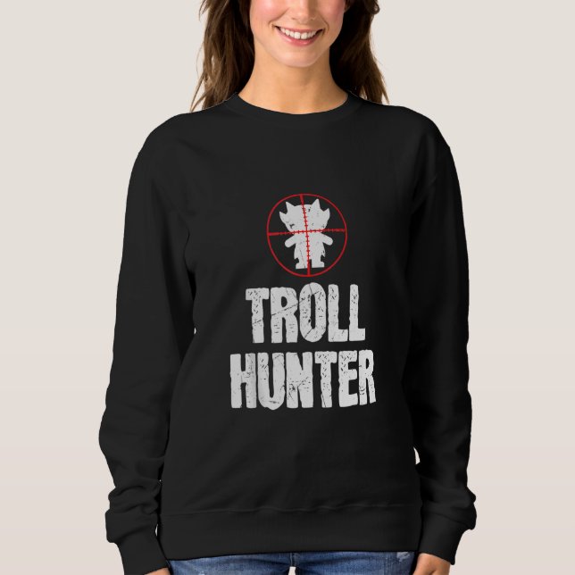 Sudadera Funny Troll Hunter Aiming Troll Aovers (Anverso)
