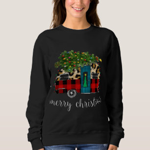 Sudadera Funny Truck Camping Camper Navidades Buffalo Plaid