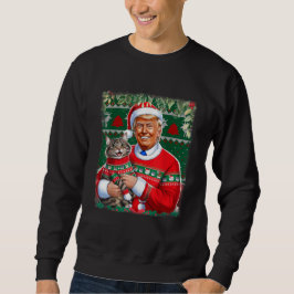 Sudadera Funny Trump Navidades suda por los amantes del gat