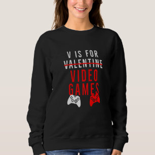 Sudadera Funny V Es Para El Día de San Valentín De Videojue
