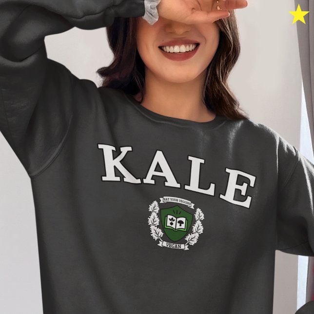 Sudadera Funny Vegan Kale University Logo (Subido por el creador)