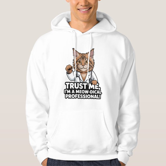 Sudadera Funny Veterinary Cat Humor Illustration (Anverso)