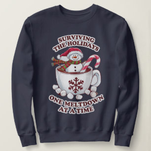 Sudadera Funny Vintage de Snowman fundiendo azul de la mari