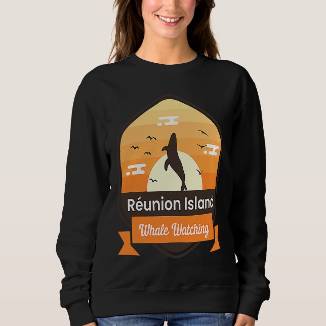 Sudadera Funny Whale Watching Réunion Island Ocean Marine B (Anverso)