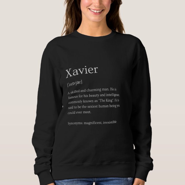 Sudadera Funny Xavier Name Significsino - Xavier Personaliz (Anverso)