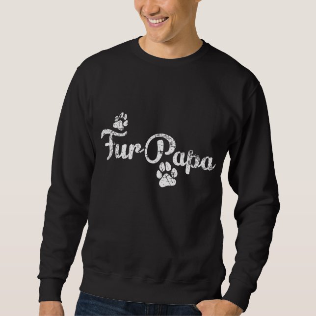 Sudadera Fur Papa Cute Dog Cat Lover Dad Pawprint Regalo (Anverso)