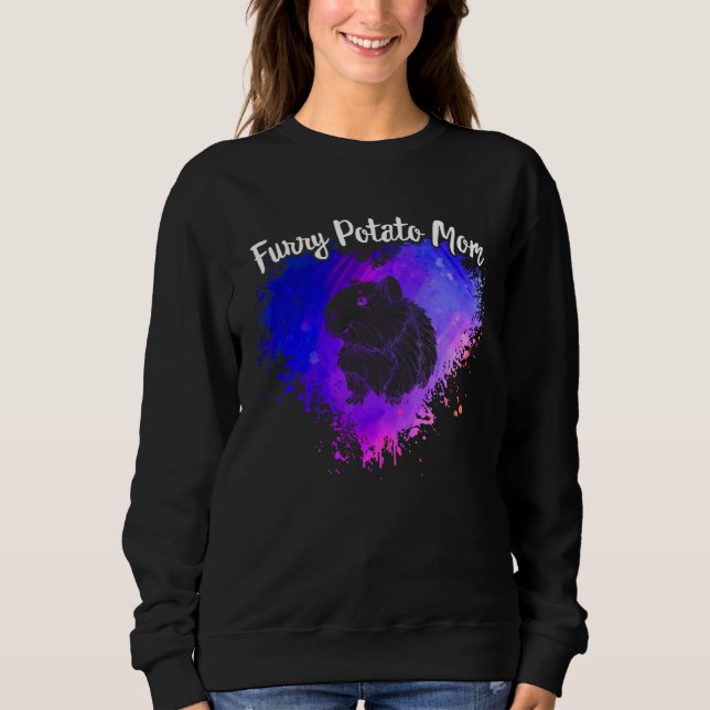 Sudadera Furry Potato Mom Guinea Pig Mom Cute Cavy Mama Mot (Anverso)