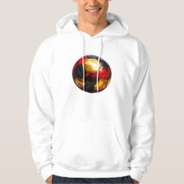 Sudadera Fußball schwarz rot gold, Name in Flagge