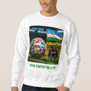 Sudadera Fútbol 2026 futbol Uzbekistán Nombre personalizado