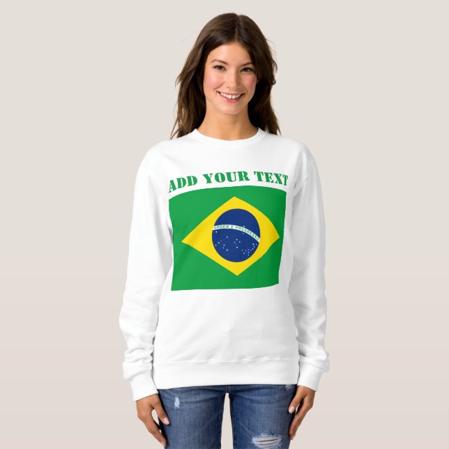 Sudadera Fútbol Brasil 2022 con bandera (Anverso completo)