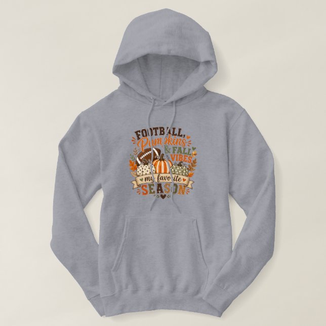 Sudadera Fútbol, calabazas y ambiente otoñal  (Diseño del anverso)