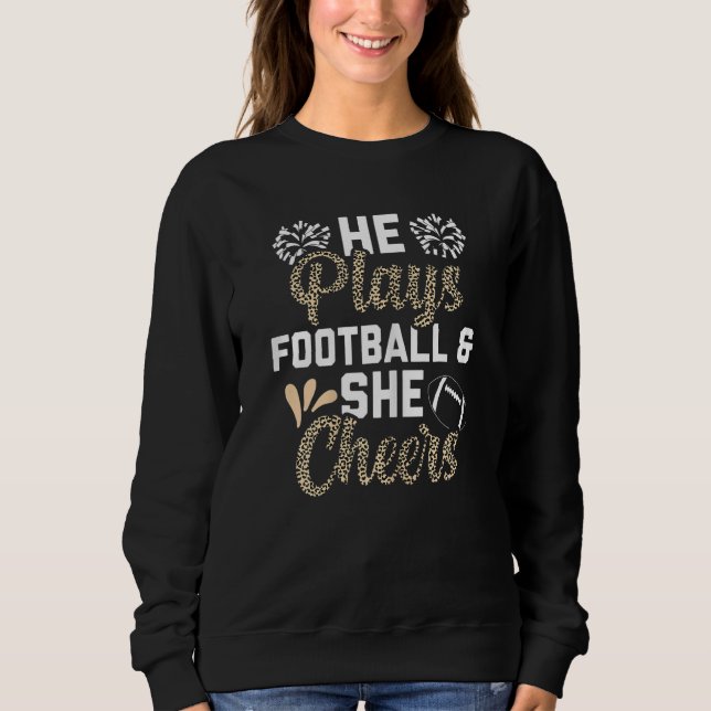 Sudadera Fútbol Cheer Patrón Leopard Alegre A Mamá (Anverso)