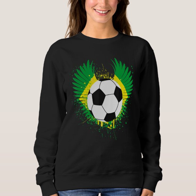 Sudadera Fútbol con bandera brasileña (Anverso)