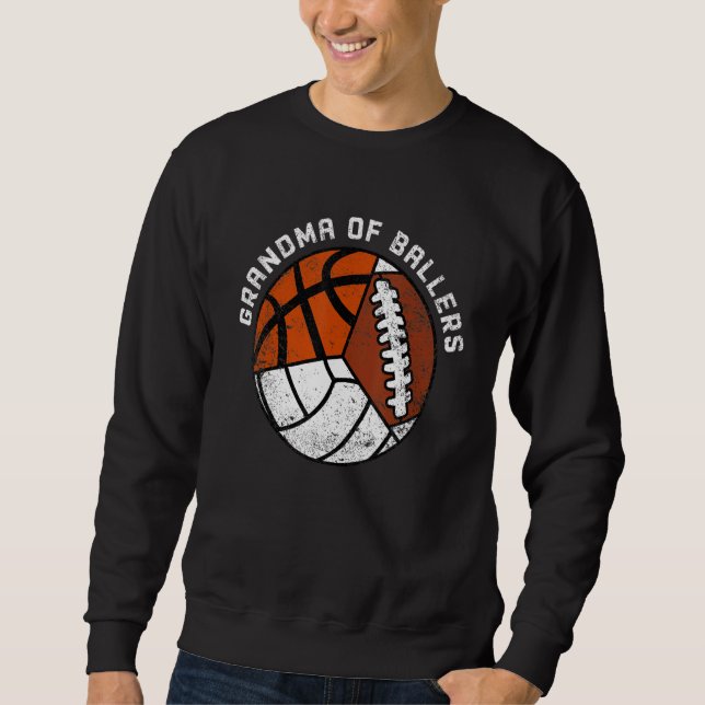 Sudadera Fútbol De Baloncesto De Voleibol De La Abuela (Anverso)