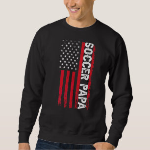 Sudadera Fútbol Papa norteamericano Bandera Día de los Homb