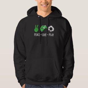 Sudadera Fútbol Paz Amor Juega Equipo De Fútbol Jugador