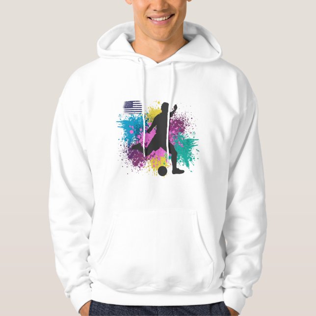 Sudadera Fútbol USA Salpicaduras de Color Grunge (Anverso)