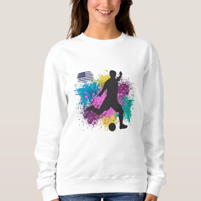 Sudadera Fútbol USA Salpicaduras de Color Grunge (Anverso)