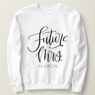 Sudadera Futura Sra. Monograma de Corazón Rojo Caligrafía M