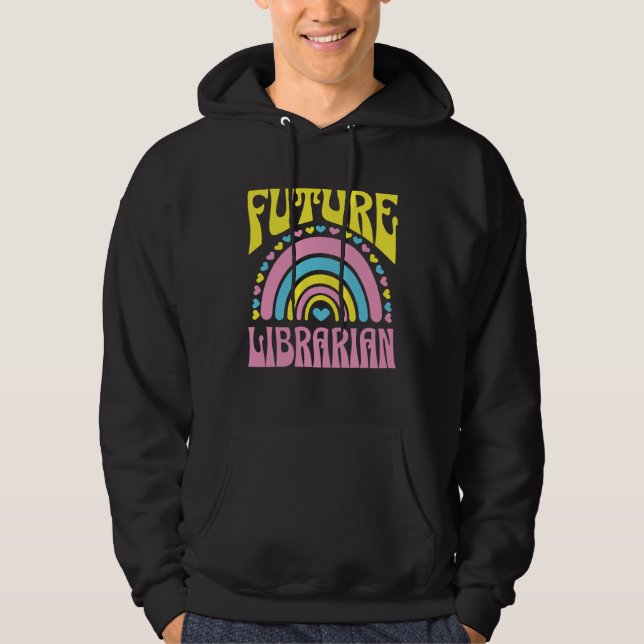 Sudadera Future Librarian Bright Retro Rainbow Librarians T (Anverso)