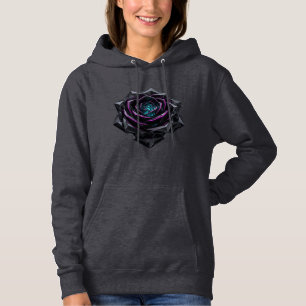 Sudadera Futurista Rosa Negra de Cristal Neon Cyberpunk Ho