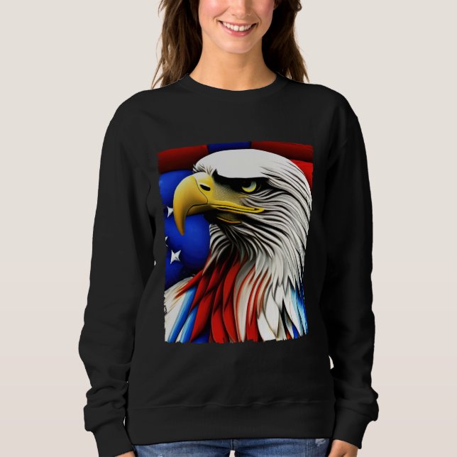 Sudadera Futuristic American Bald Eagle USA Flag 4th of Jul (Anverso)