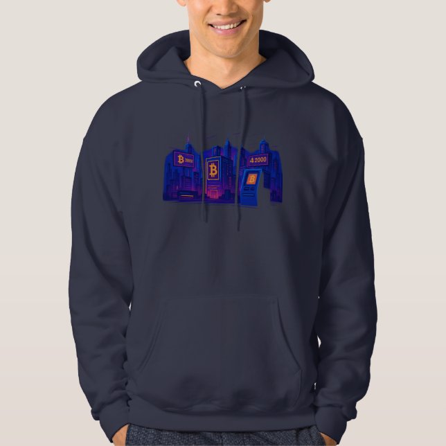 Sudadera Futuristic Bitcoin City Crypto Hoodie (Anverso)