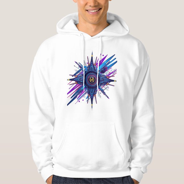 Sudadera Futuristic Cyberpunk Sci-Fi Graphic Hoodie - Moder (Anverso)