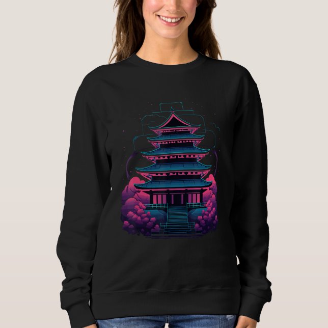 Sudadera Futuristic Synthwave Temple (Anverso)