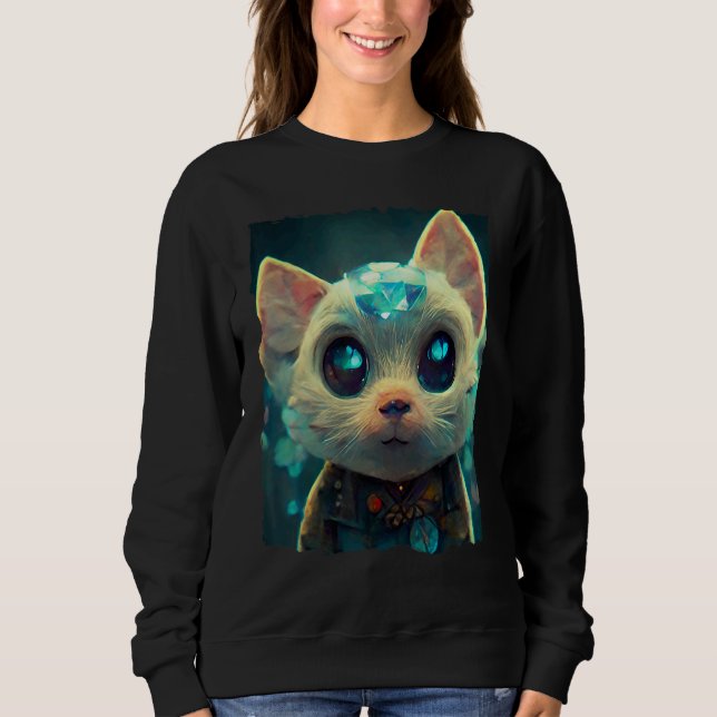 Sudadera Fuuny Crystal Stone Cat (Anverso)