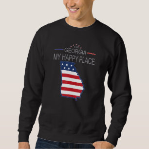 Sudadera GA Georgia My Happy Place Estados Unidos Mapa de b