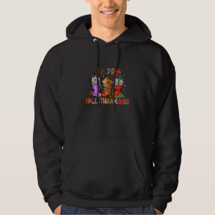 Sudadera Gafas de café Feliz Hallothanksmas Bruja Santa Ha