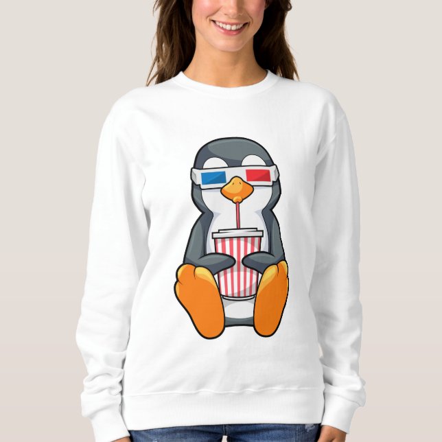 Sudadera Gafas de cine pingüino Taza de bebida (Anverso)