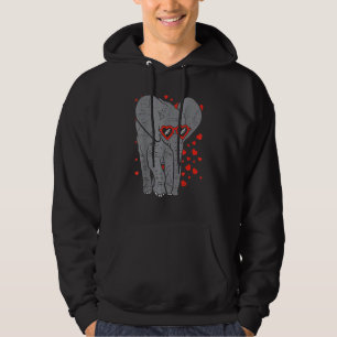 Sudadera Gafas de corazón de elefante animal lindo